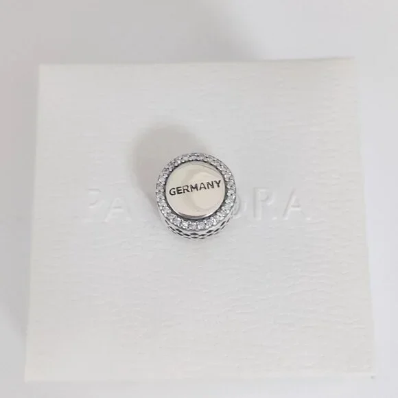 Pandora Germany Flag Bead Charm Exclusive Travel Pendant S925 Silver with box - Picture 2 of 9